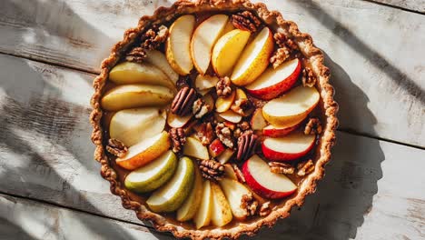 apple tart with pecan nuts