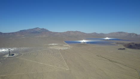 Aerial view on Solar panels nearby with Los Angeles in California
