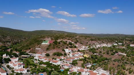 drone shot of the landscape in algarve, portugal.