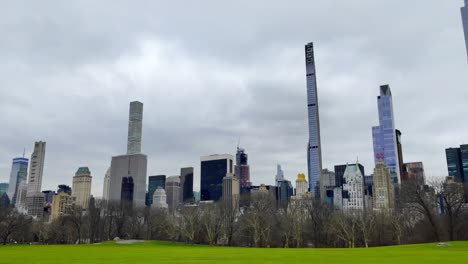 el horizonte de la ciudad de nueva york vista de los rascacielos de manhattan desde central park