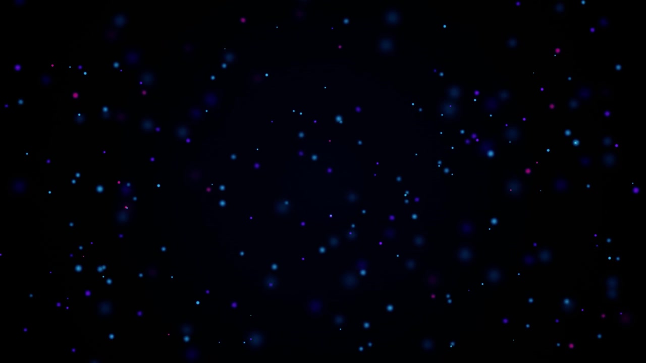 Abstract Motion Background with Floating Blue and Purple Particles