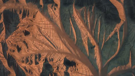 aerial view of a desert riverbed