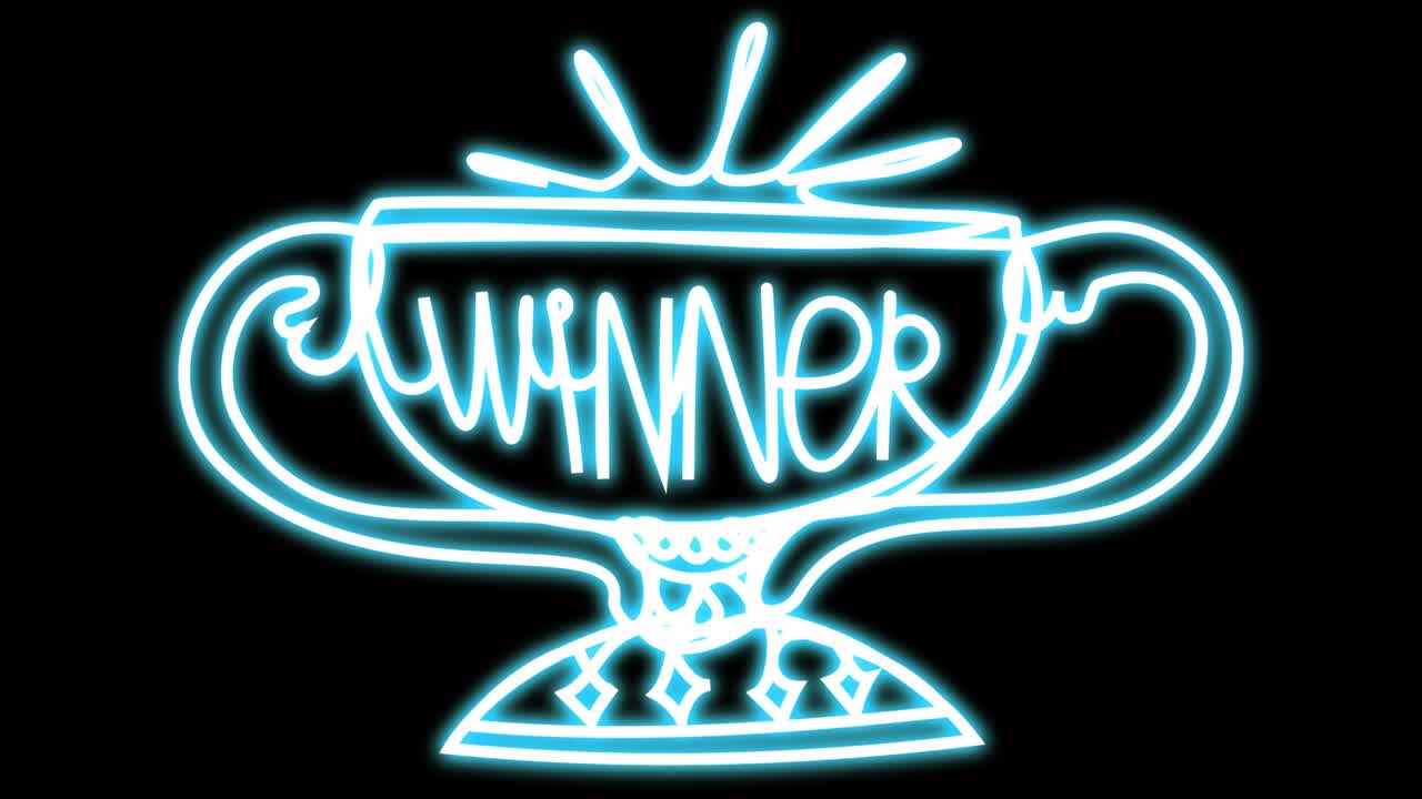 우승자의 네온 컵.