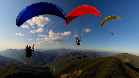el parapente sobre las montañas