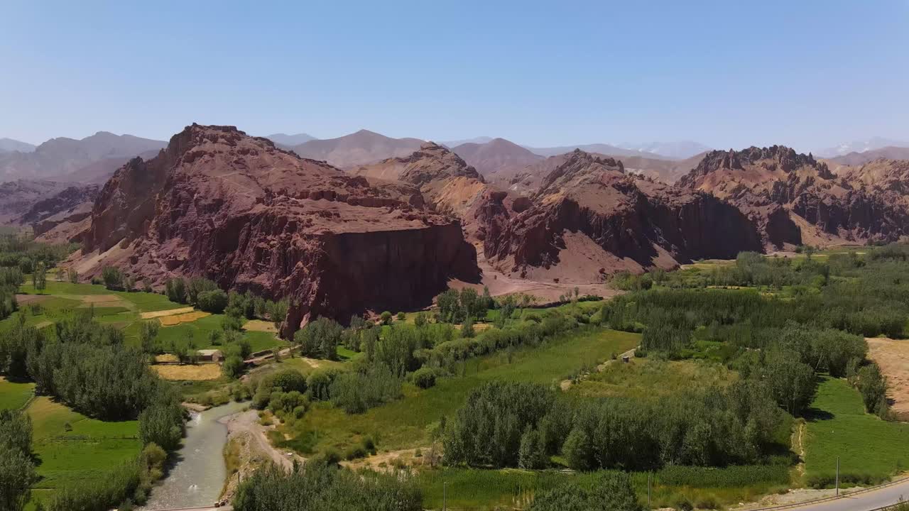 Drone footage from Bamyan way January 12, ?2022