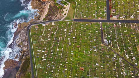 coastal graveyard of waverly cemetery and the lookout point at bronte, new south wales, australia