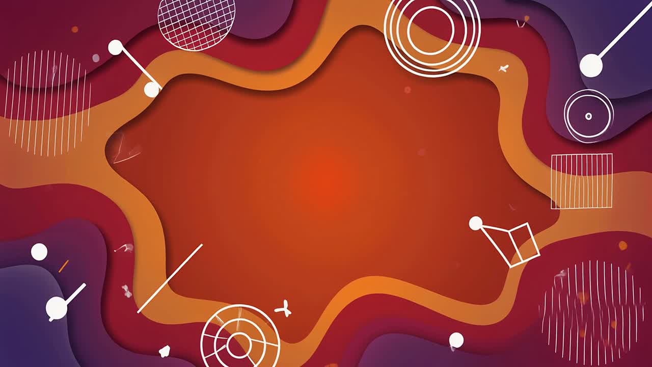 Animated Abstract Background with Wavy Layers and Geometric Shapes
