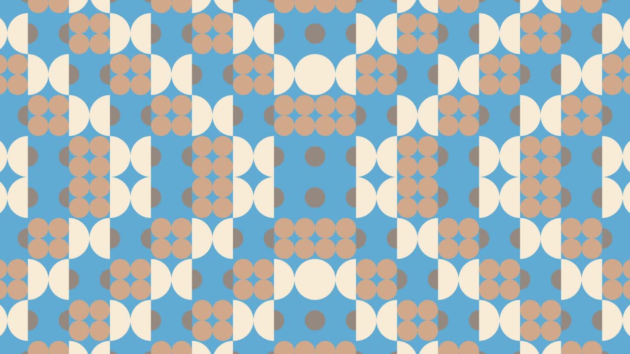 Abstract moving pattern with multicolor geometric shapes. Motion graphic background in a flat design with geometric elements. Seamless geometric background with various dynamic tiles