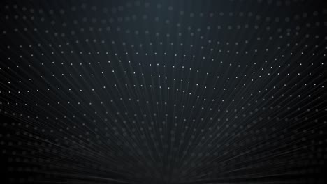 abstract computer generated geometrical animation, amorphous shape from dots and beams, animation of future shape, 4k geometric abstraction for web or presentation