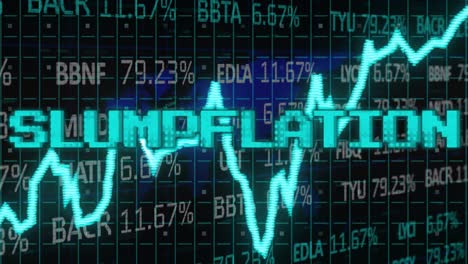 Animation-of-slumpflation-text-in-blue-over-graph-and-financial-data-processing