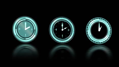 relojes moviéndose sobre un fondo negro