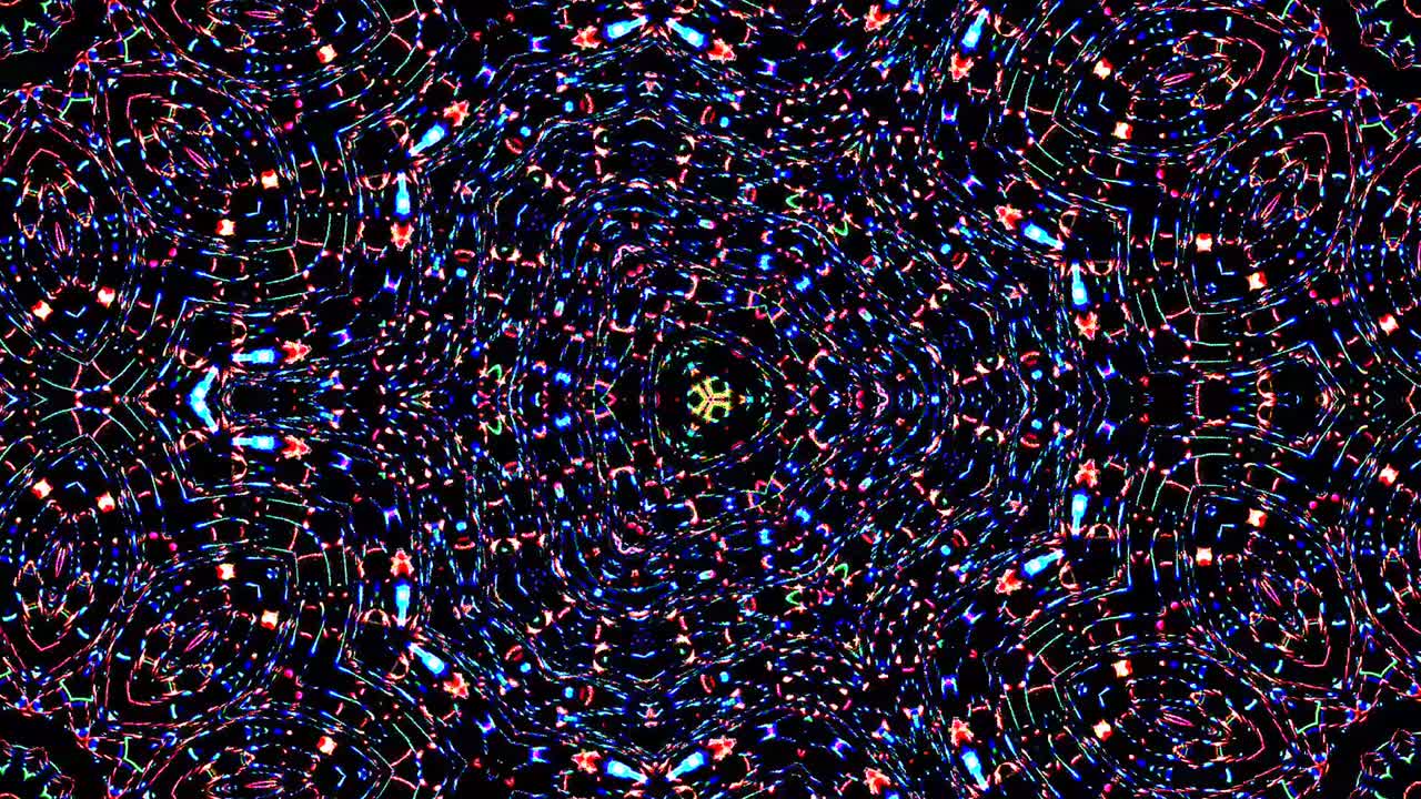 Beautiful abstract kaleidoscope that shines, a radiant light that regulates the subtle movements