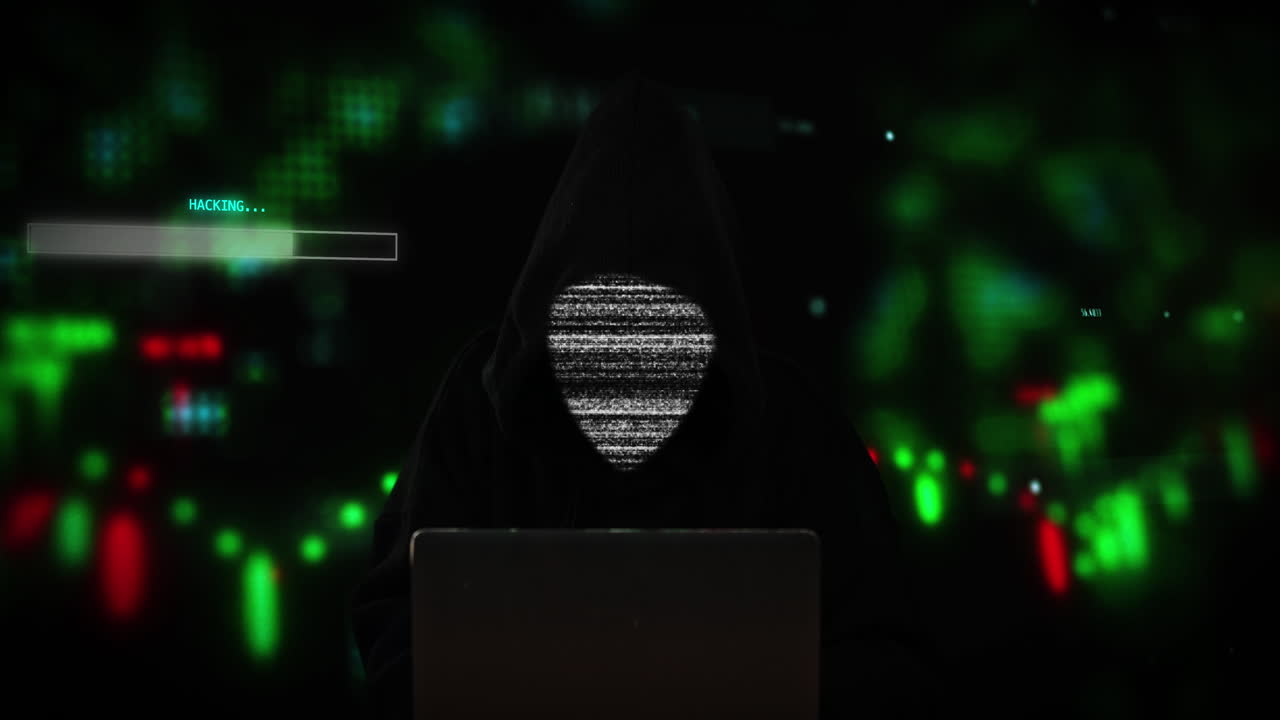 hacker con chaqueta con capucha y una computadora portátil