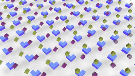 animación de formas geométricas coloridas sobre un fondo blanco