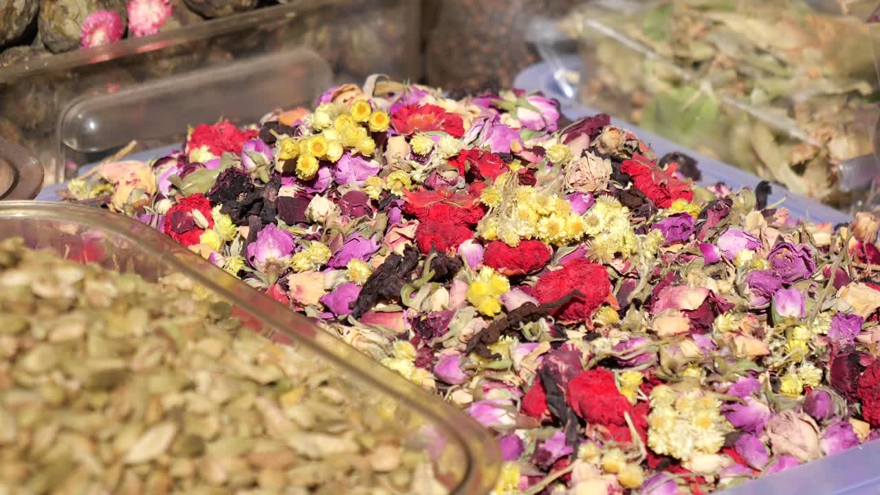 Assortment of Dried Flowers and Herbs for Tea