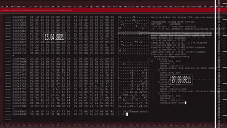 animación del procesamiento de datos financieros en pantalla