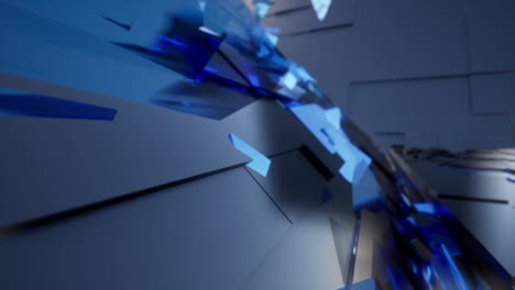 noticias de negocios digitales cuadrícula 3d fondo azul