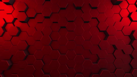 4k hexágonos en la superficie morphing con una fuerte iluminación en animación 3d sin costuras, fondo de diseño de movimiento abstracto - formas abstractas (loopable) - patrones hexagonales moviéndose al azar - color rojo - calzada del gigante y calzada costera