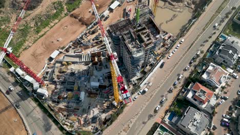 urban development- city of bat yam- israel- from a birds eye view- drone 4k video