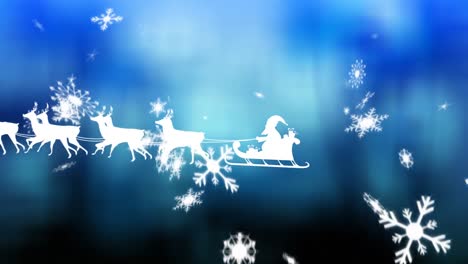 Santa-Claus-in-sleigh-pulled-by-reindeers