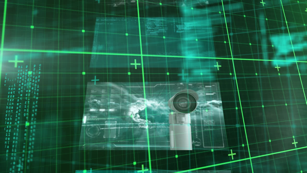 animación del procesamiento de datos en pantallas sobre red