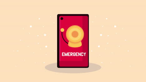 servicio de emergencia de la ciudad con animación de teléfono inteligente