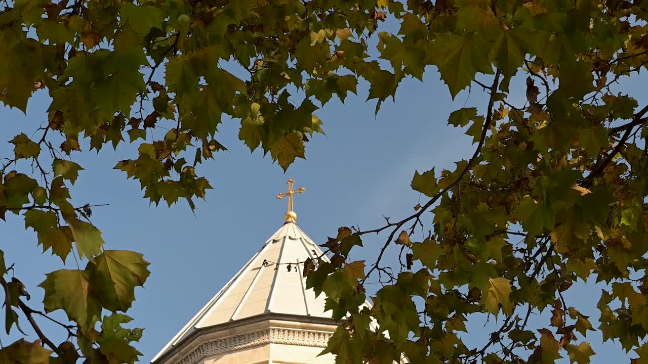 A clear view showcasing the Holy Trinity in Georgia with detailed architectural beauty