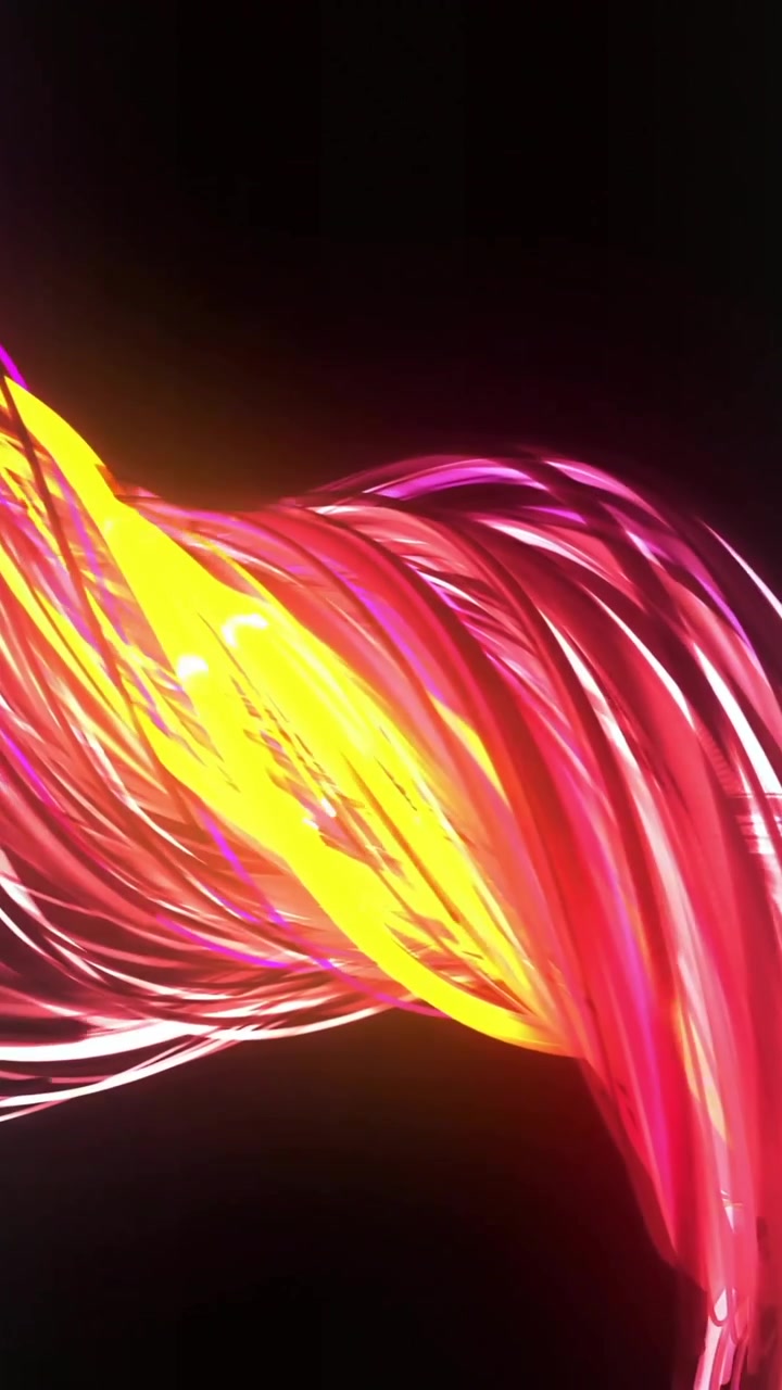 Danner abstrakte former, farverige lysspor i futuristisk animation