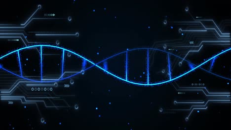 Animation-Der-Medizinischen-Datenverarbeitung-Und-Des-Prozessorsockels-Auf-Dunklem-Hintergrund