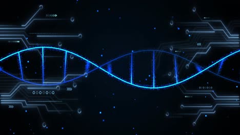 animación del procesamiento de datos médicos y el zócalo del procesador sobre un fondo oscuro