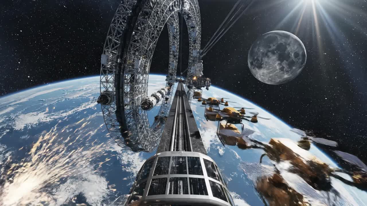 Space Elevator and Orbital Ring in Earth Orbit