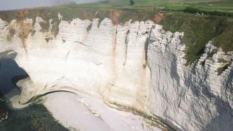 aerial view of the cliffs of etretat, france