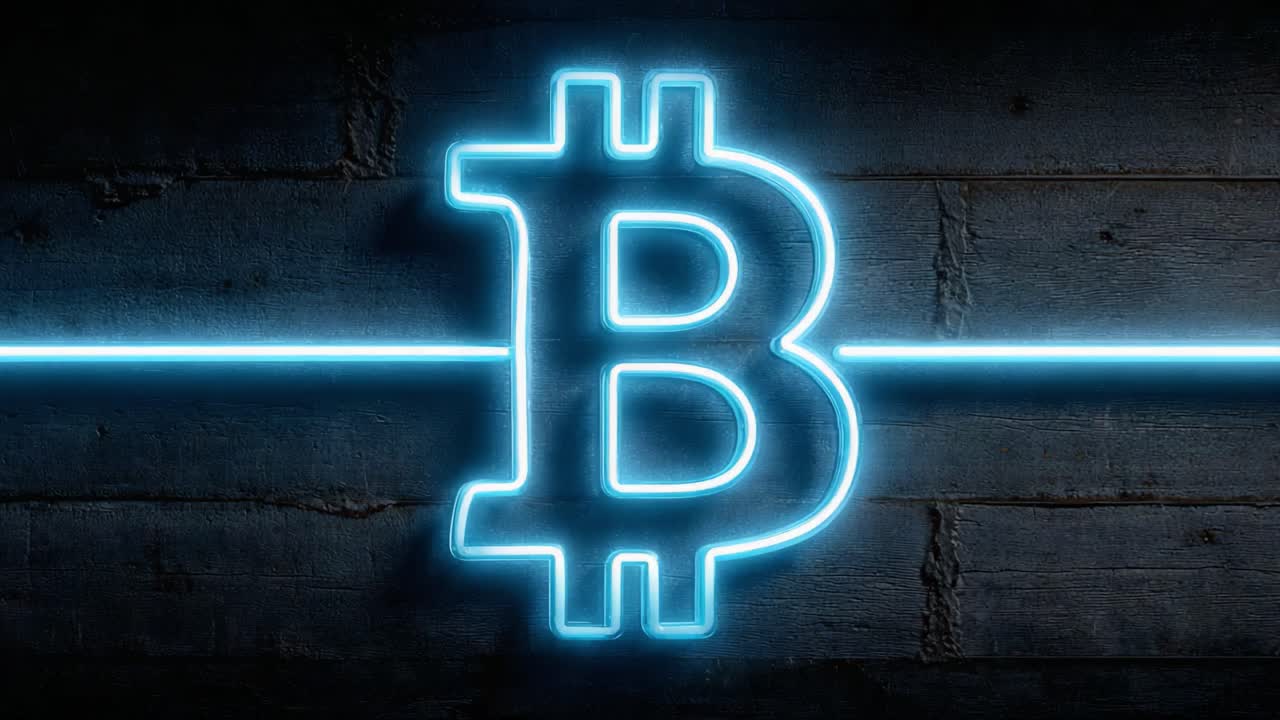 Illuminated Bitcoin Symbol on Dark Wooden Background Highlighting Cryptocurrency Evolution in Modern Financial Systems