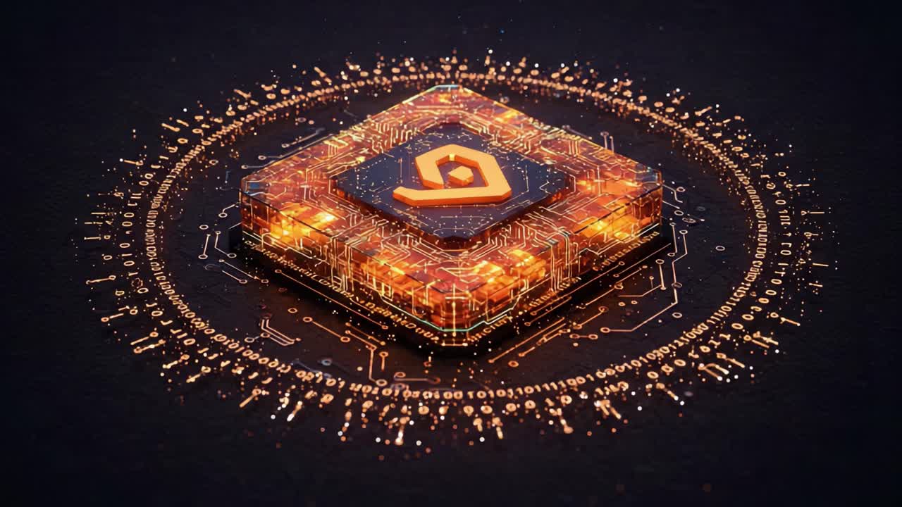 Illuminated Circuit Board with Abstract Design and Glow Representing Technology and Digital Innovations in a Modern Context