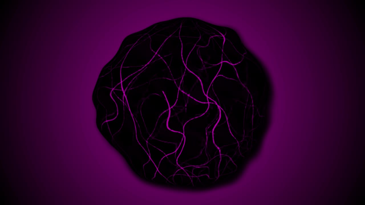 Abstract stripy sphere spinning animation.