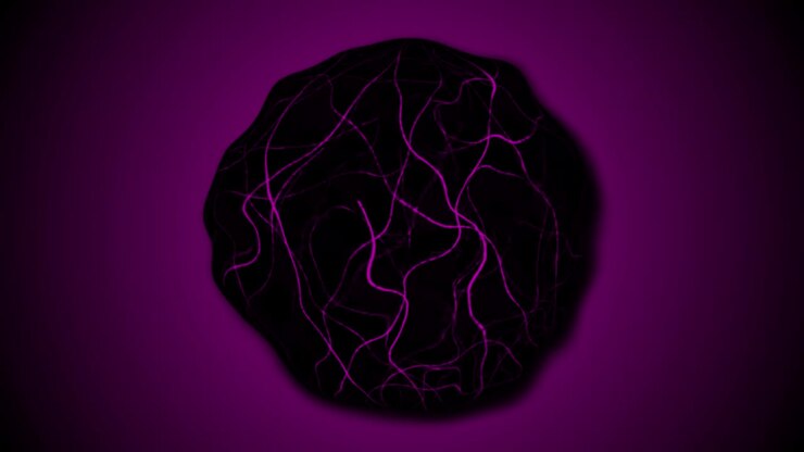 Abstract stripy sphere spinning animation.