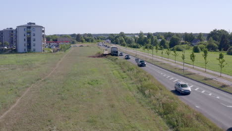 straightforward flight towards a badly burned white semi truck