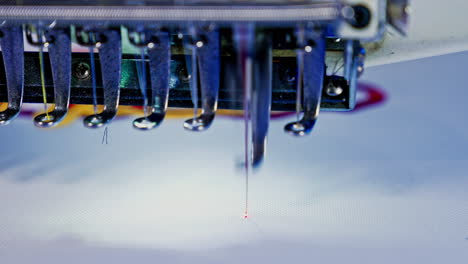 the automatic embroidery machine is working at high speed