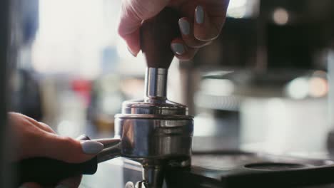 barista preparing espresso