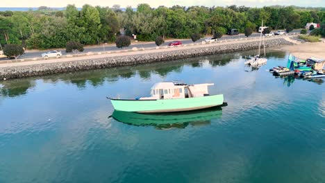 boats and coastline captured by drone in gold coast