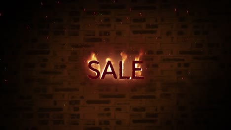 venta en llamas sobre un fondo estampado