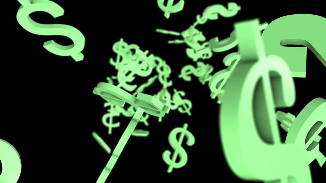 날아다니는 달러 캐릭터 배경 4k