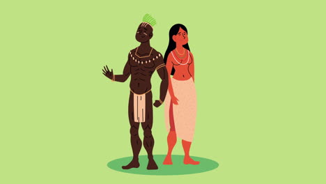 mujeres indígenas y hombres aborígenes africanos
