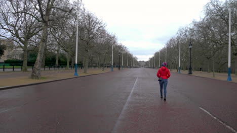 Toma-Estabilizada-Que-Sigue-A-Una-Sola-Persona-Caminando-Por-El-Famoso-Centro-Comercial-De-Londres-Sin-Nadie-Más-Alrededor