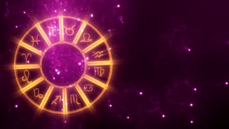 zodiac wheel with horoscope symbols