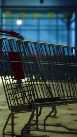 carrito de compras vacío en un supermercado