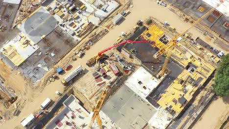 aerial view of a new house building on a construction site