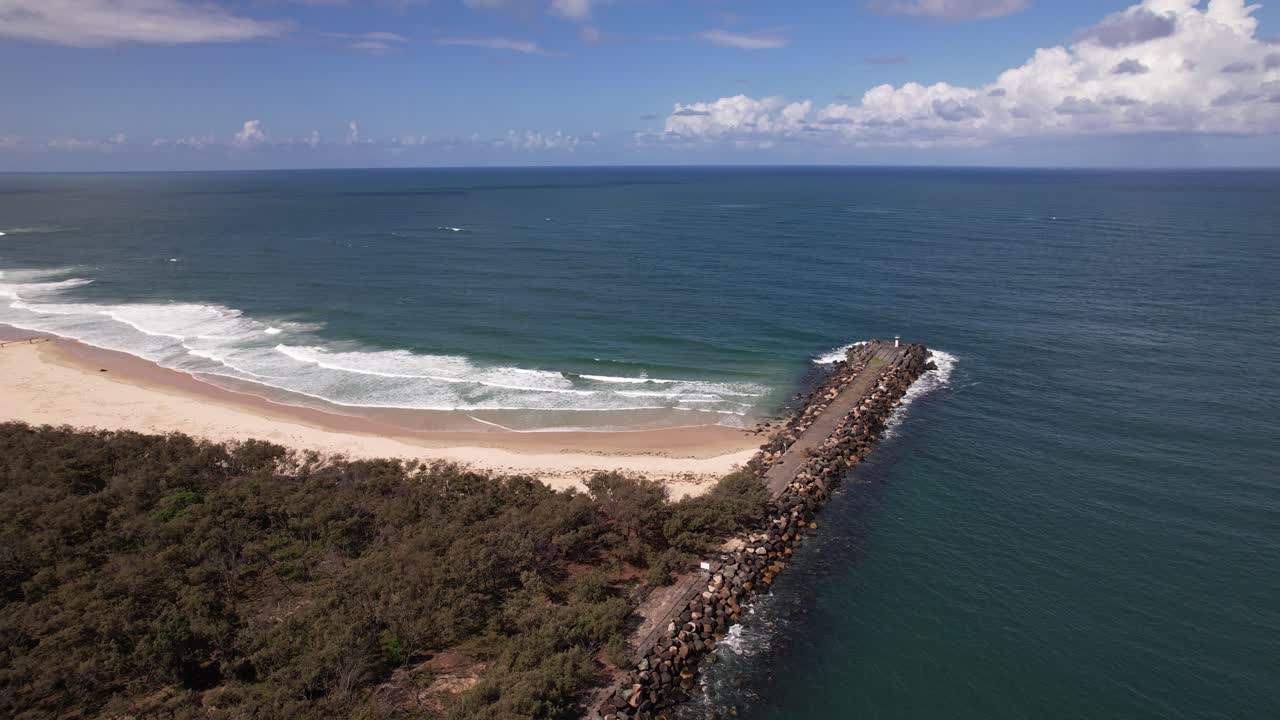 The Spit Gold Coast, South Stradbroke Island In Queensland, Australia - Aerial Drone Shot