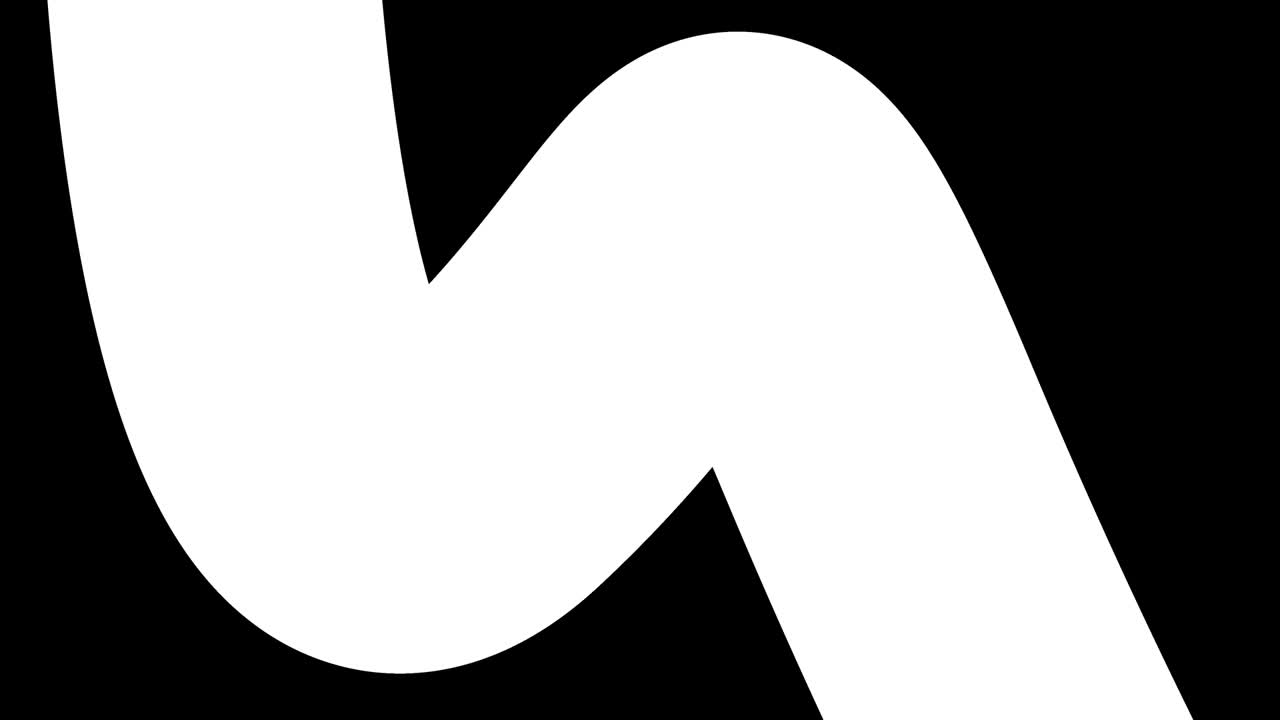 hermosos gradientes con tonos de rojo amarillo fluyen a lo largo de una línea o tubo elegantemente retorcido. hermoso fondo de diseño plano moderno, animación de bucle liso de gradiente líquido en 4k. luma mate como alfa