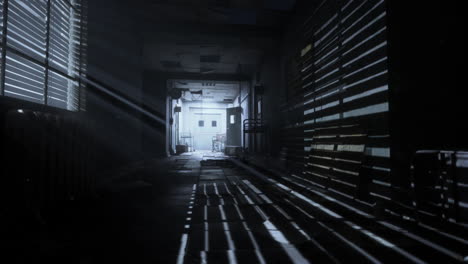 abandoned hospital corridor at night